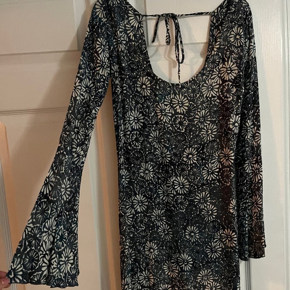 Blue Floral Hippie Dress